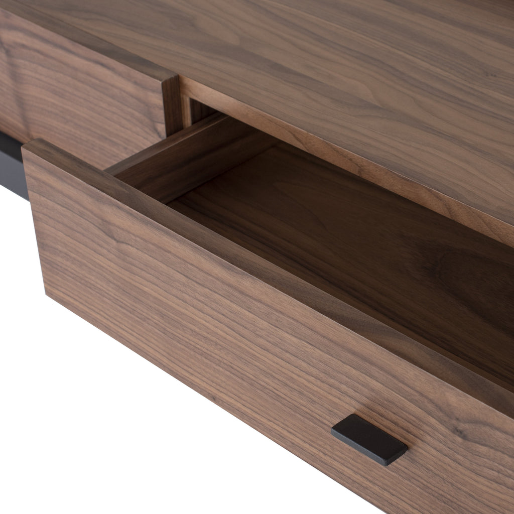 Egon Console Table - Walnut with Titanium Steel Base