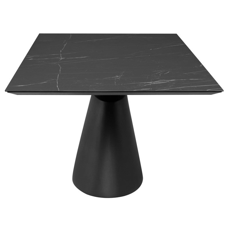 Taji Dining Table - Black with Black Base, Rectangle - 94.5" Wide