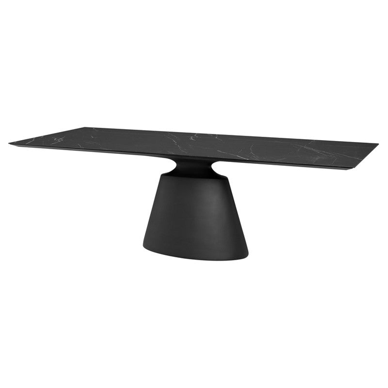 Taji Dining Table - Black with Black Base, Rectangle - 94.5" Wide