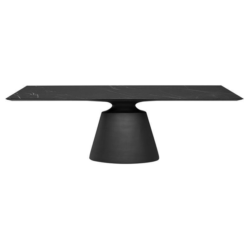 Taji Dining Table - Black with Black Base, Rectangle - 94.5" Wide