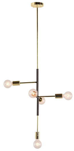 Hendrix Pendant Lighting - Black with Polished Gold Accent