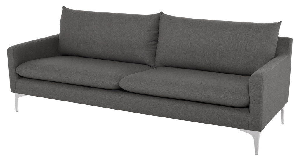 Anders Sofa - Slate Grey with Brushed Stainless Legs