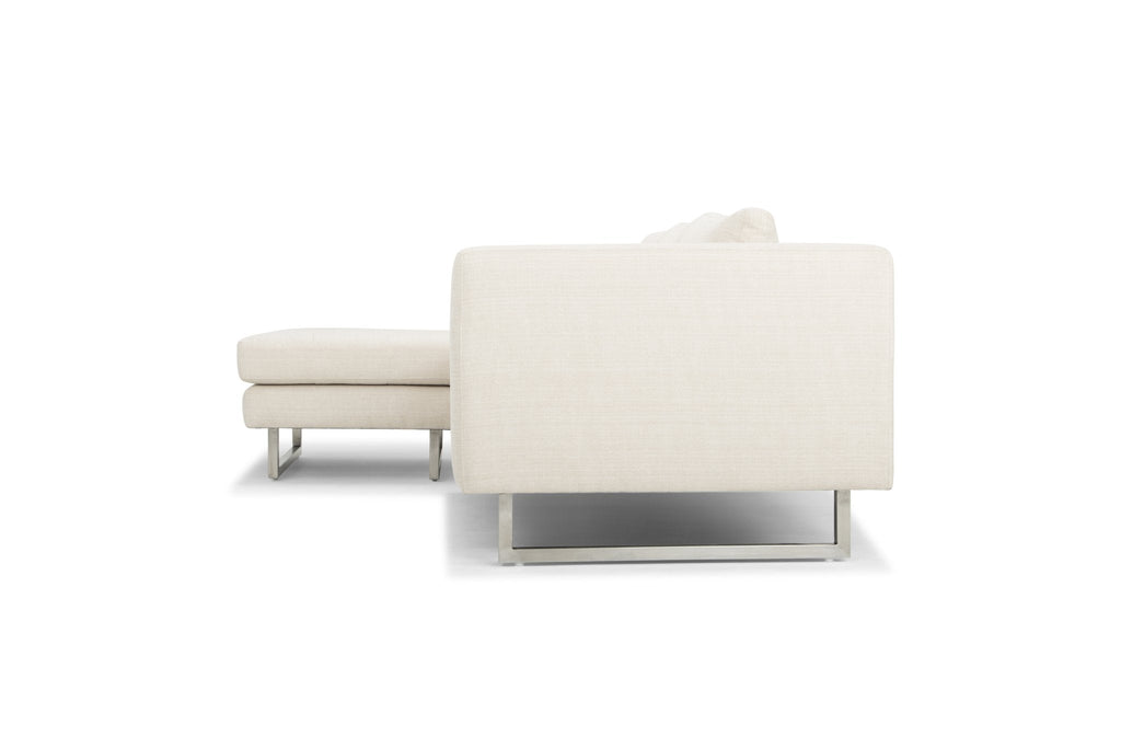 Matthew Sectional Sofa - Sand with Brushed Stainless Legs