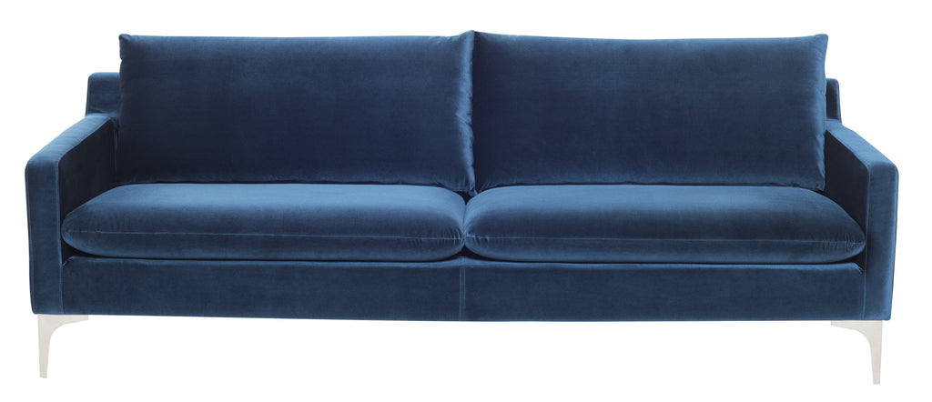 Anders Sofa - Midnight Blue with Brushed Stainless Legs