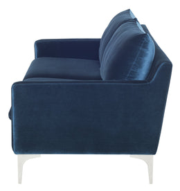 Anders Sofa - Midnight Blue with Brushed Stainless Legs