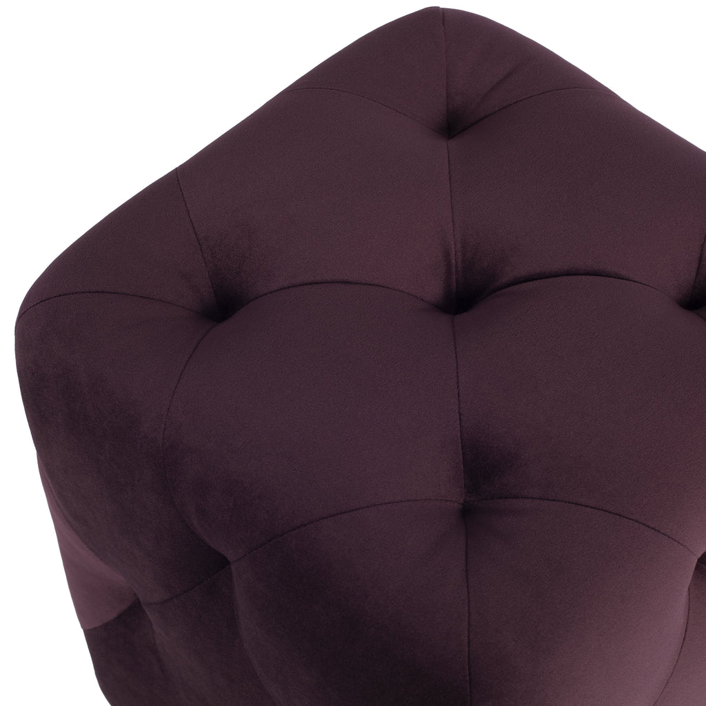 Tufty Ottoman - Mulberry, 15in