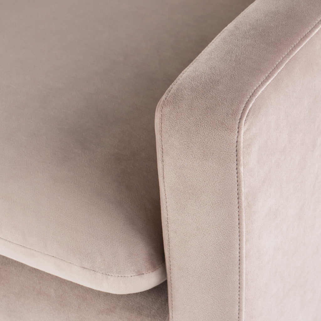 Anders Lounge Chair - Blush with Brushed Stainless Legs