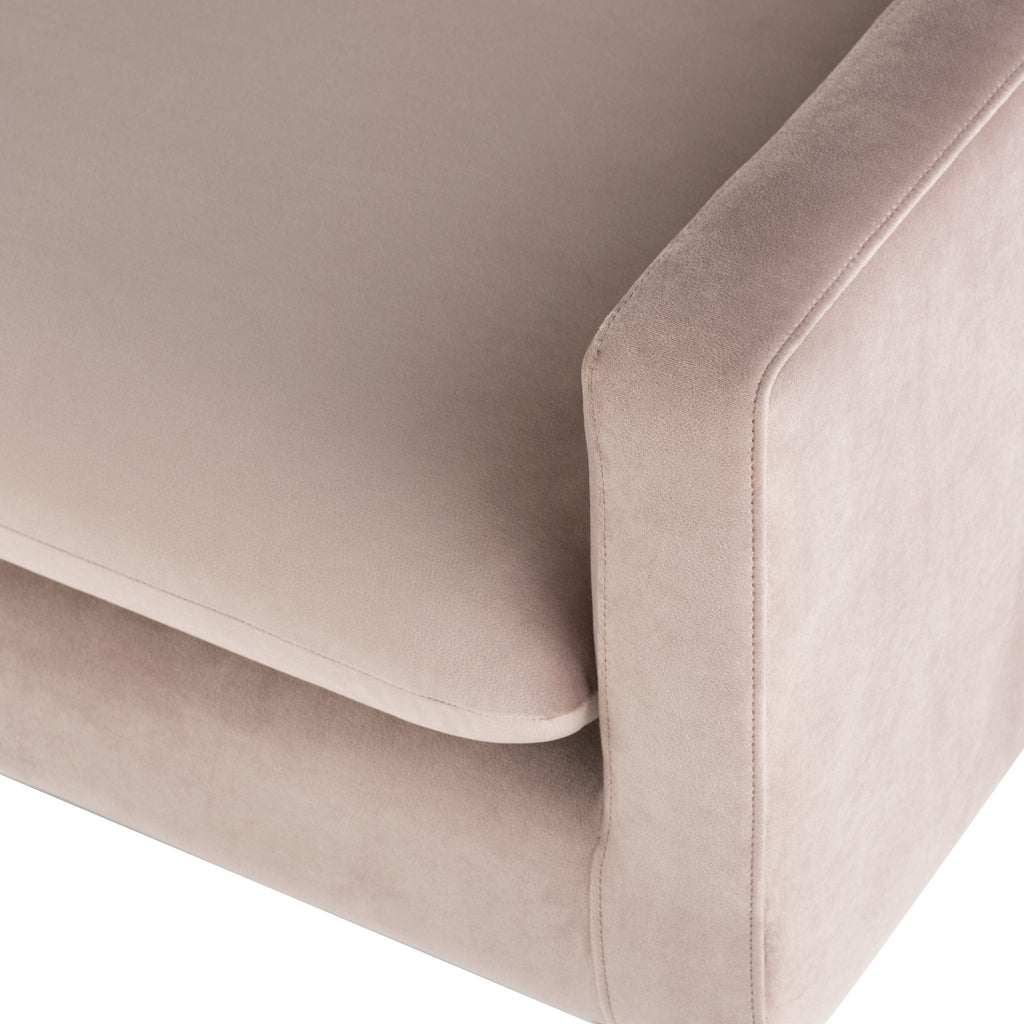 Anders Sofa - Blush with Brushed Stainless Legs