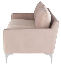 Anders Sofa - Blush with Brushed Stainless Legs