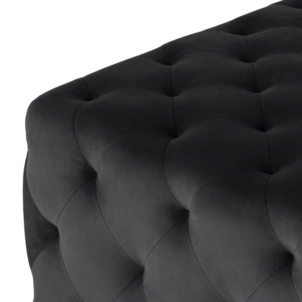 Tufty Squaer Ottoman - Shadow Grey with Matte Black Legs