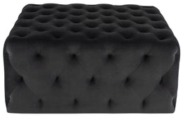 Tufty Squaer Ottoman - Shadow Grey with Matte Black Legs