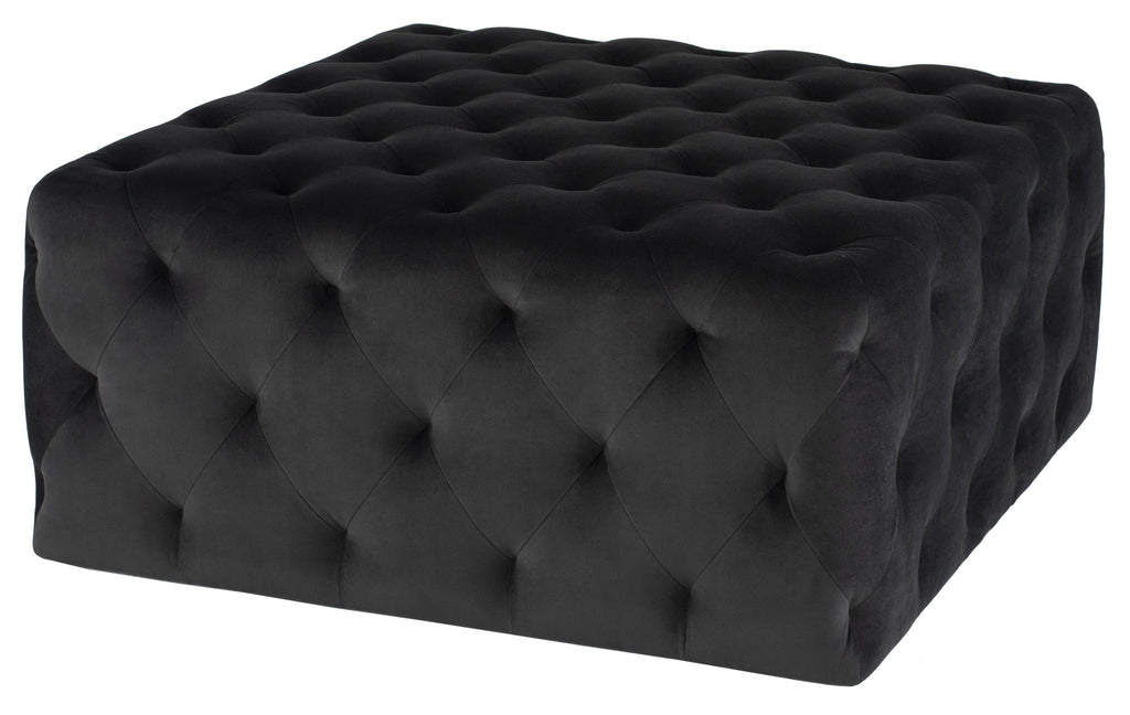 Tufty Squaer Ottoman - Shadow Grey with Matte Black Legs