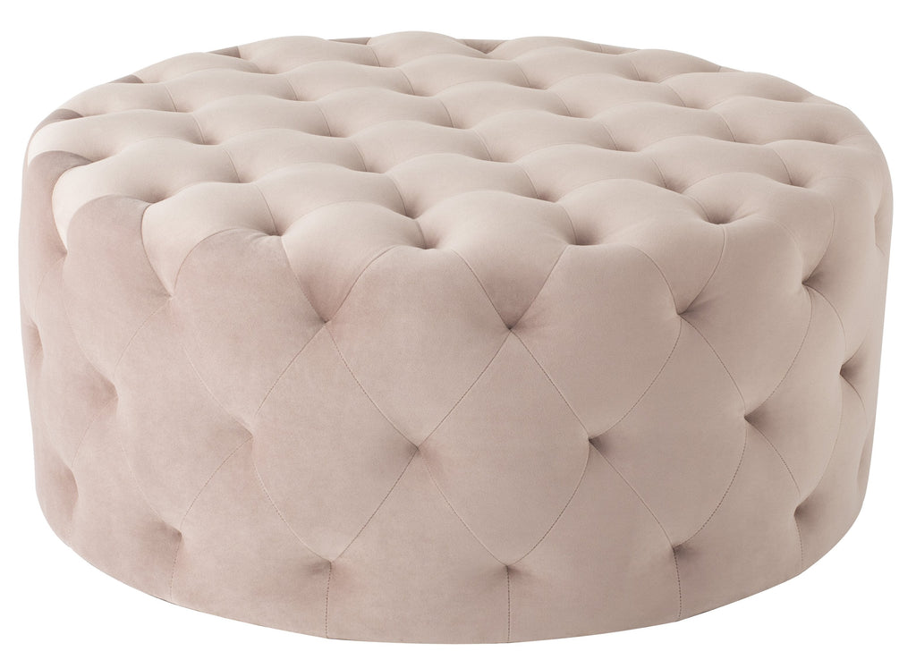 Tufty Round Ottoman - Blush