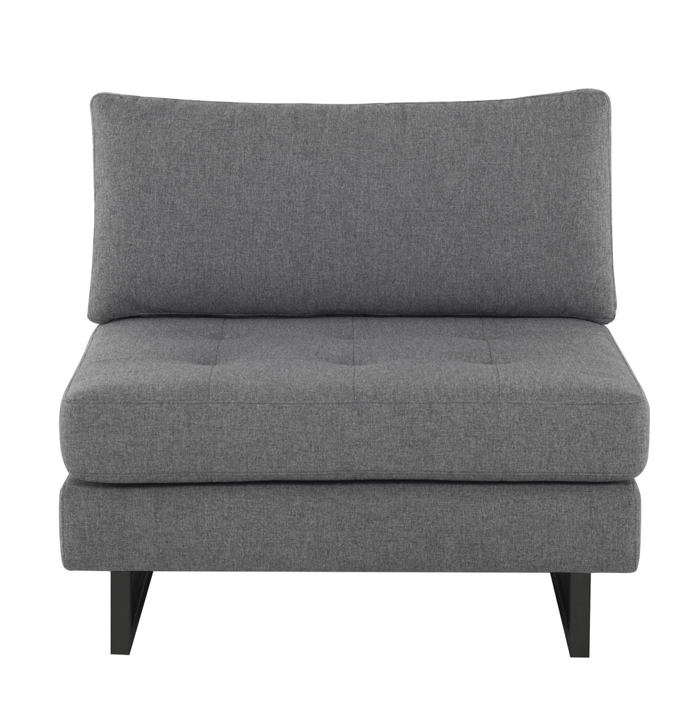 Janis Armless Lounge Chair - Shale Grey, 34.3in