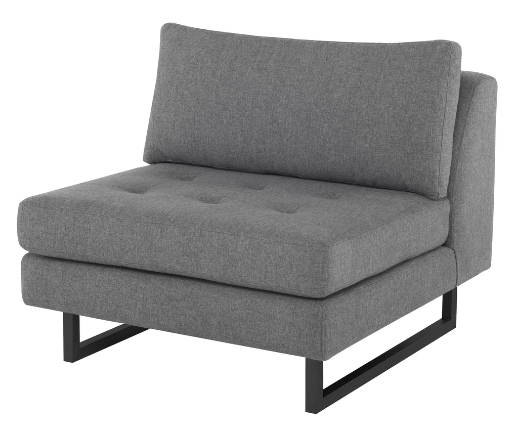 Janis Armless Lounge Chair - Shale Grey, 34.3in