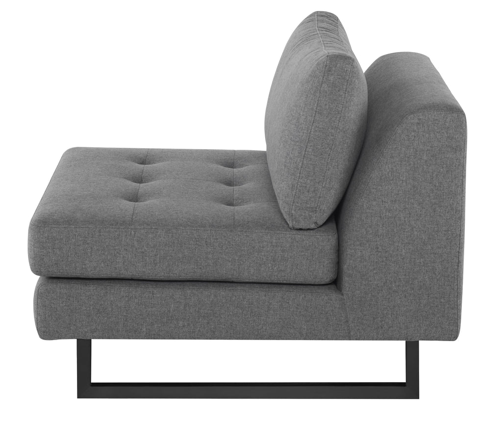 Janis Armless Lounge Chair - Shale Grey, 34.3in