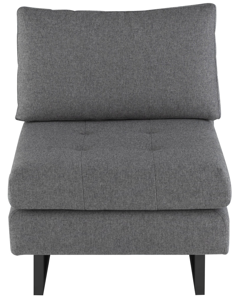 Janis Armless Lounge Chair - Shale Grey, 25.8in