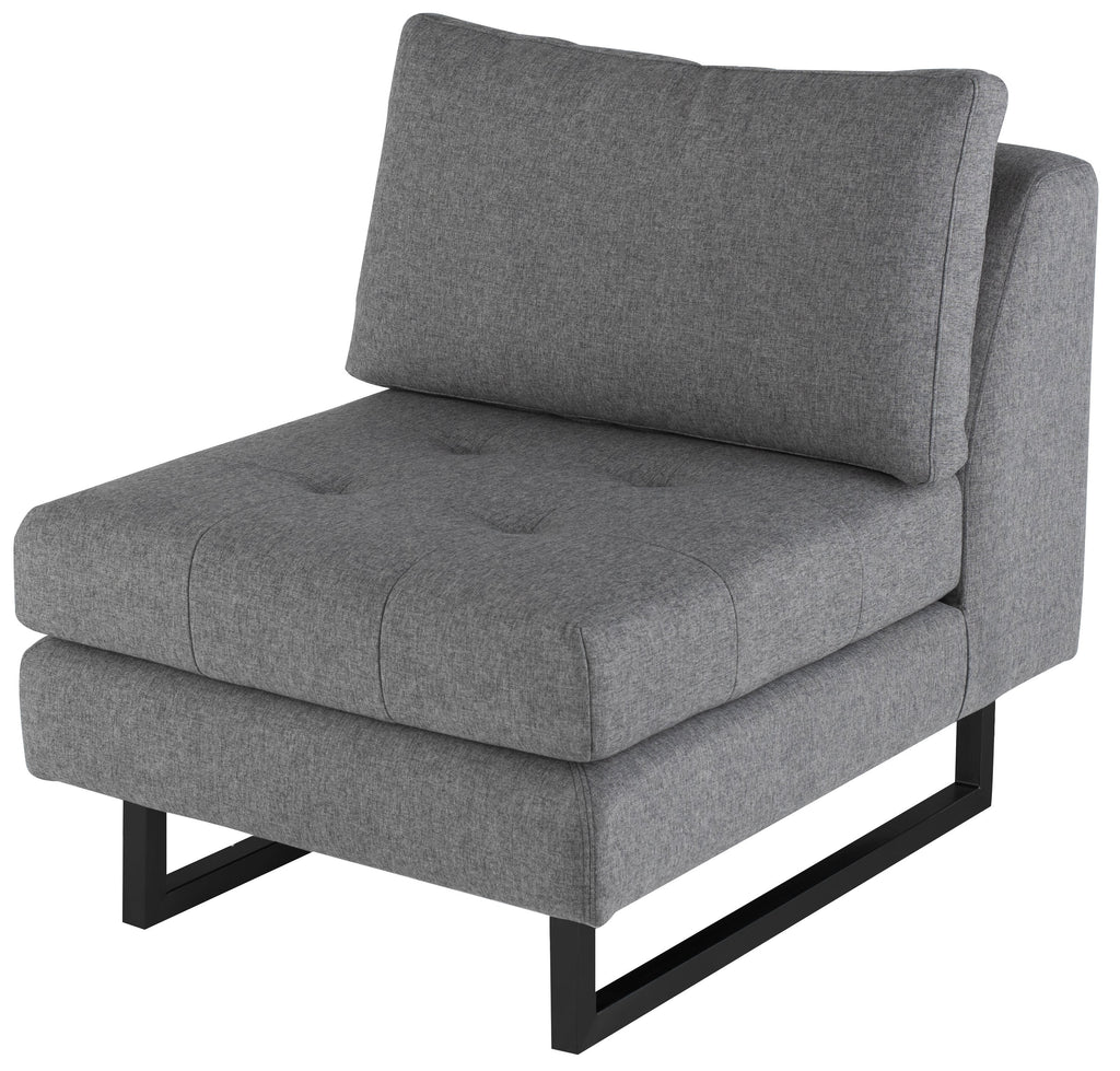 Janis Armless Lounge Chair - Shale Grey, 25.8in