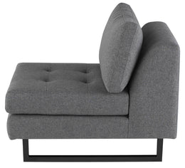 Janis Armless Lounge Chair - Shale Grey, 25.8in