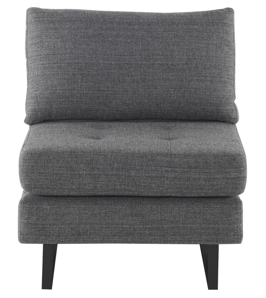 Janis Armless Lounge Chair - Dark Grey Tweed, 25.8in