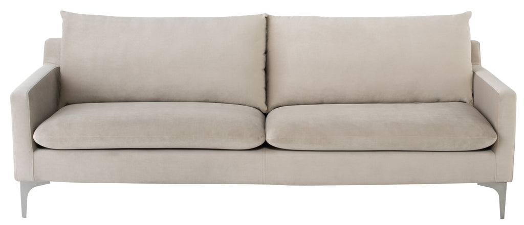 Anders Sofa - Nude with Brushed Stainless Legs