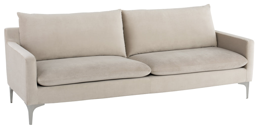 Anders Sofa - Nude with Brushed Stainless Legs