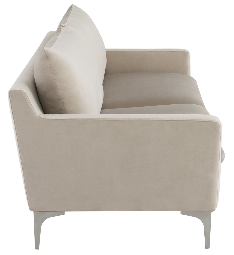 Anders Sofa - Nude with Brushed Stainless Legs