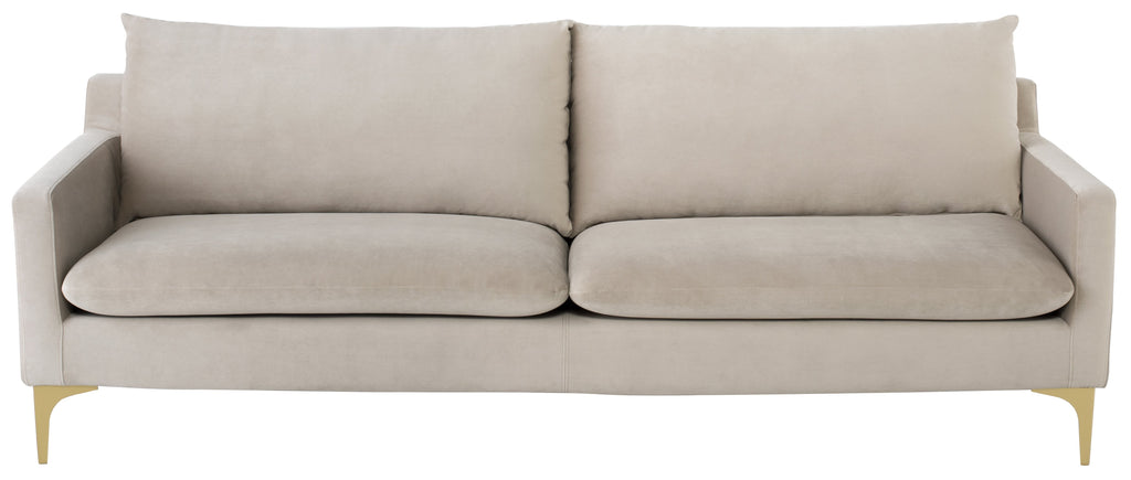 Anders Sofa - Nude with Brushed Gold Legs