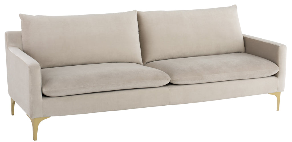 Anders Sofa - Nude with Brushed Gold Legs