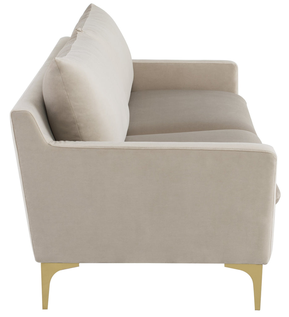 Anders Sofa - Nude with Brushed Gold Legs