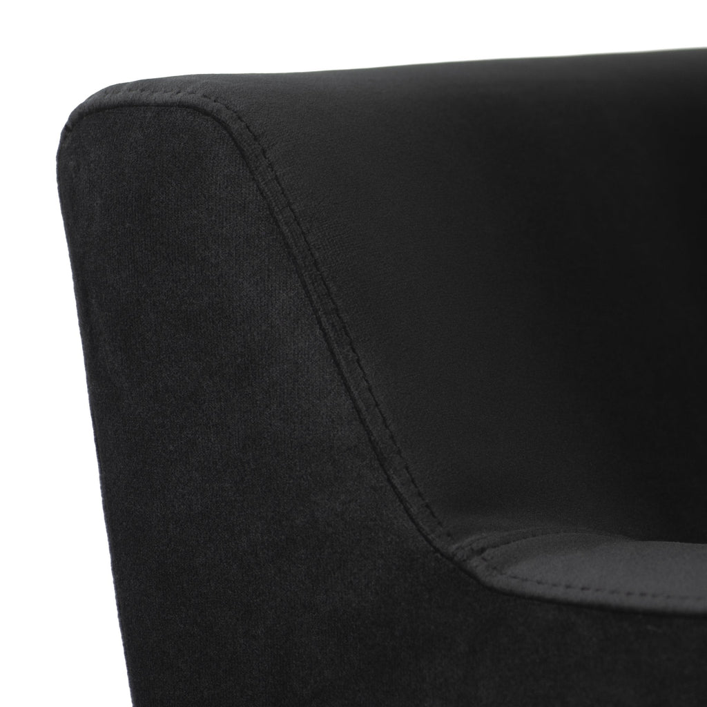 Anders Sofa - Black with Brushed Stainless Legs