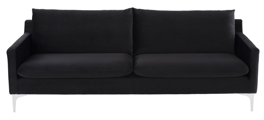 Anders Sofa - Black with Brushed Stainless Legs