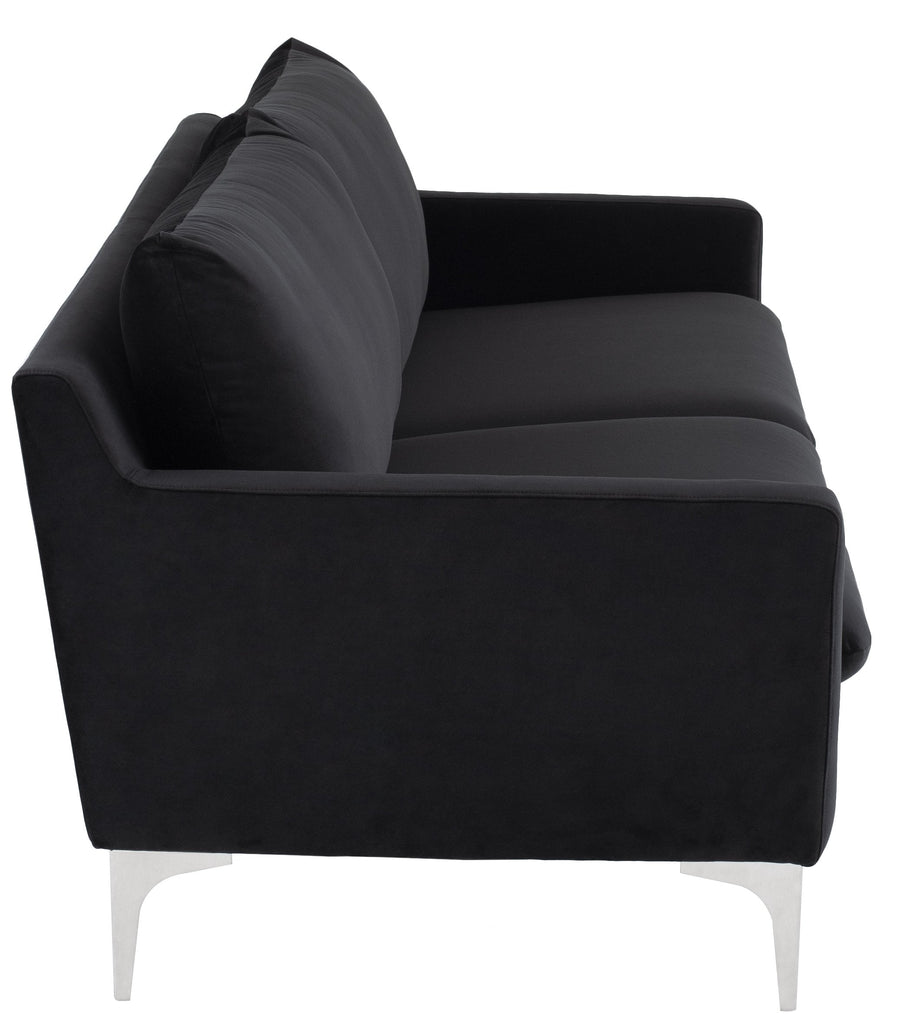 Anders Sofa - Black with Brushed Stainless Legs