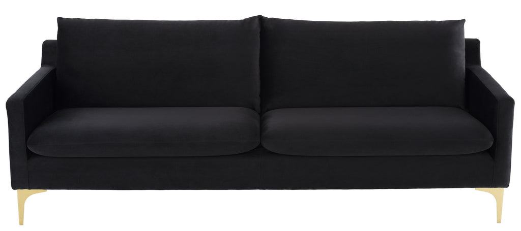 Anders Sofa - Black with Brushed Gold Legs