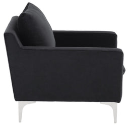 Anders Lounge Chair - Black with Brushed Stainless Legs
