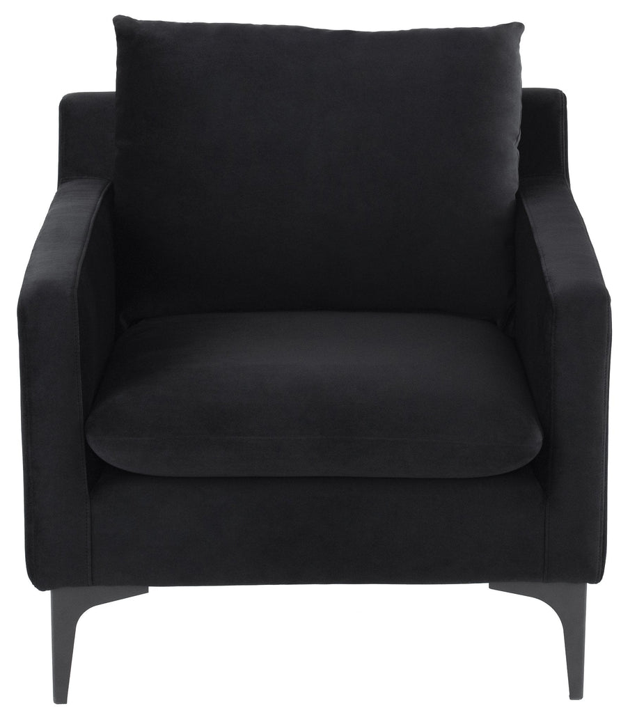 Anders Lounge Chair - Black with Matte Black Legs