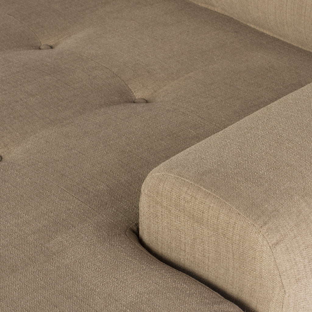 Colyn Sectional Sofa - Burlap with Brushed Stainless Legs