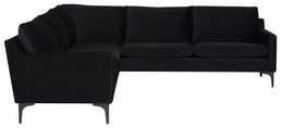 Anders Sectional Sofa - Black with Matte Black Legs, 103.8in