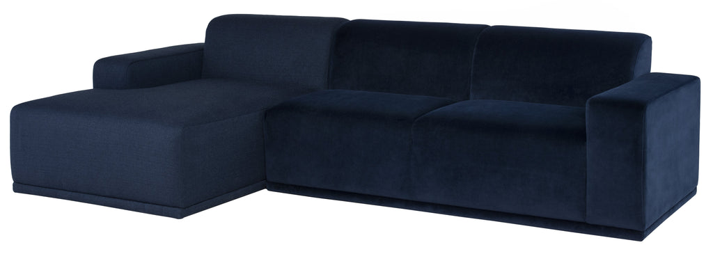 Leo Sectional Sofa - Dusk with Dusk Velour, Left