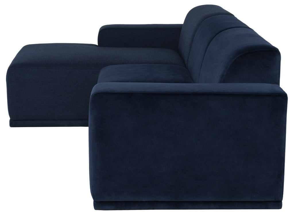 Leo Sectional Sofa - Dusk with Dusk Velour, Left