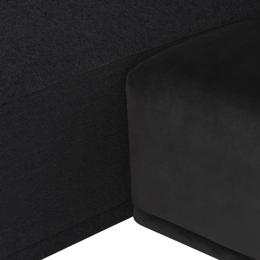 Leo Sectional Sofa - Shadow Grey with Shadow Grey Velour, Left