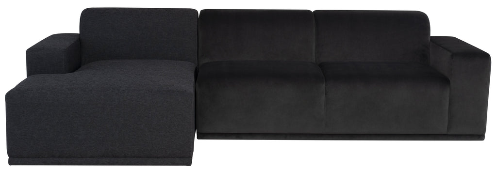 Leo Sectional Sofa - Shadow Grey with Shadow Grey Velour, Left