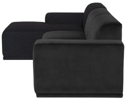 Leo Sectional Sofa - Shadow Grey with Shadow Grey Velour, Left