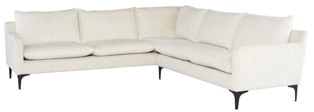 Anders Sectional Sofa - Coconut with Matte Black Legs, 103.8in