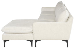 Anders Sectional Sofa - Coconut with Matte Black Legs, 117.8in