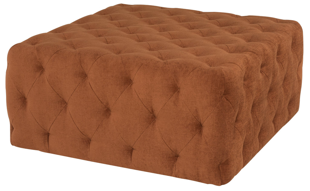 Tufty Square Ottoman - Terracotta