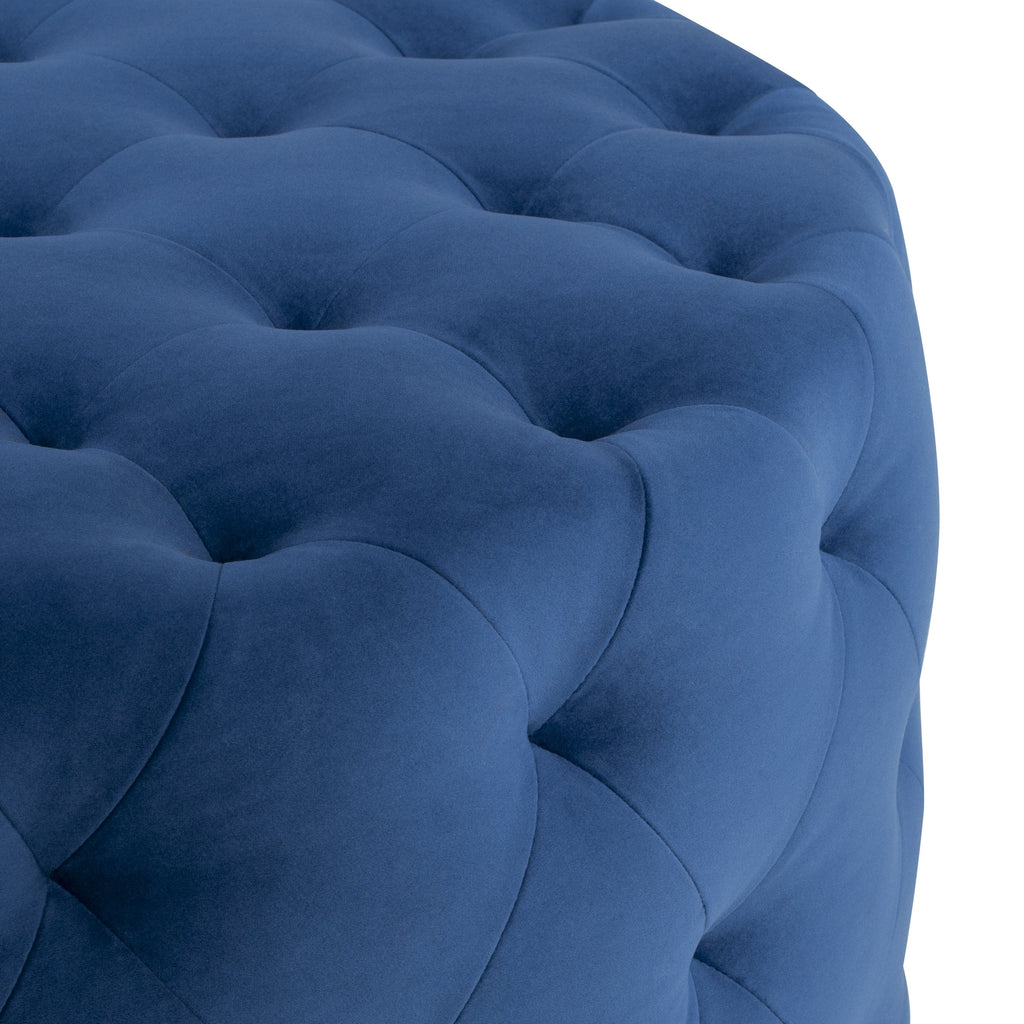 Tufty Round Ottoman - Saphire