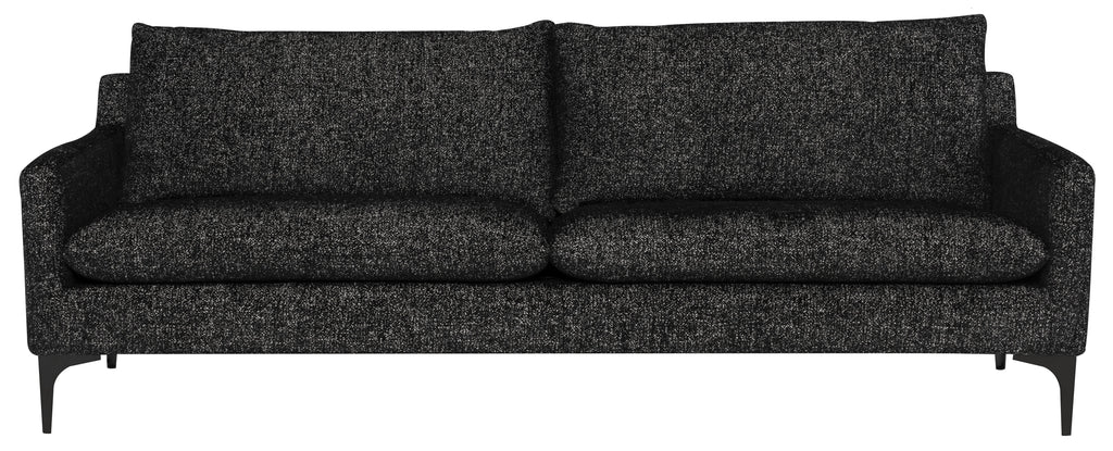 Anders Sofa - Salt & Pepper with Matte Black Legs