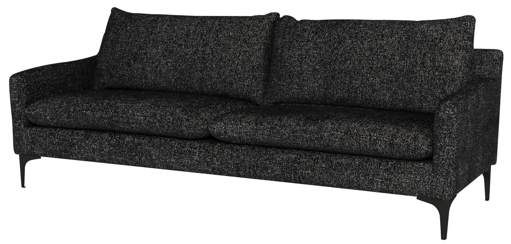 Anders Sofa - Salt & Pepper with Matte Black Legs