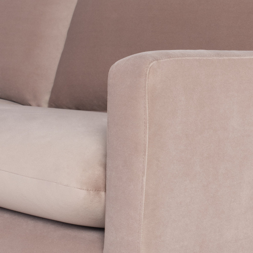 Anders Sectional Sofa - Blush with Brushed Gold Legs, 103.8in
